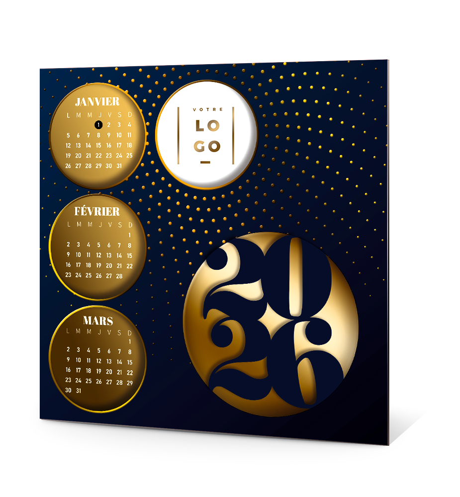 Carte de vœux calendrier